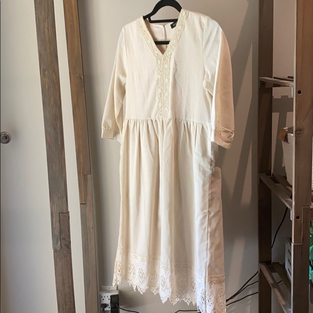 ROOLEE Beige Embroidered  Dress